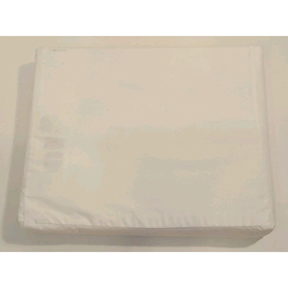 NEW Ralph Lauren Palmer Percale Org Cotton Queen Flat Sheet White Navy 96x108in
